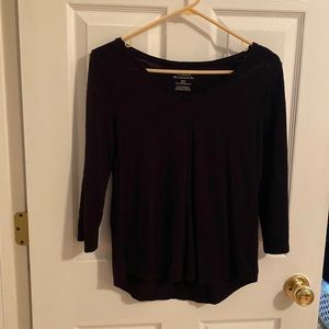 Chicos Size 0 Cotton Ultimate Tee in Black